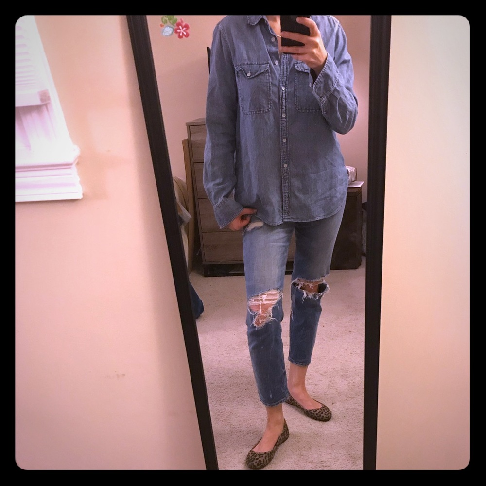J.Crew Denim button down collared shirt